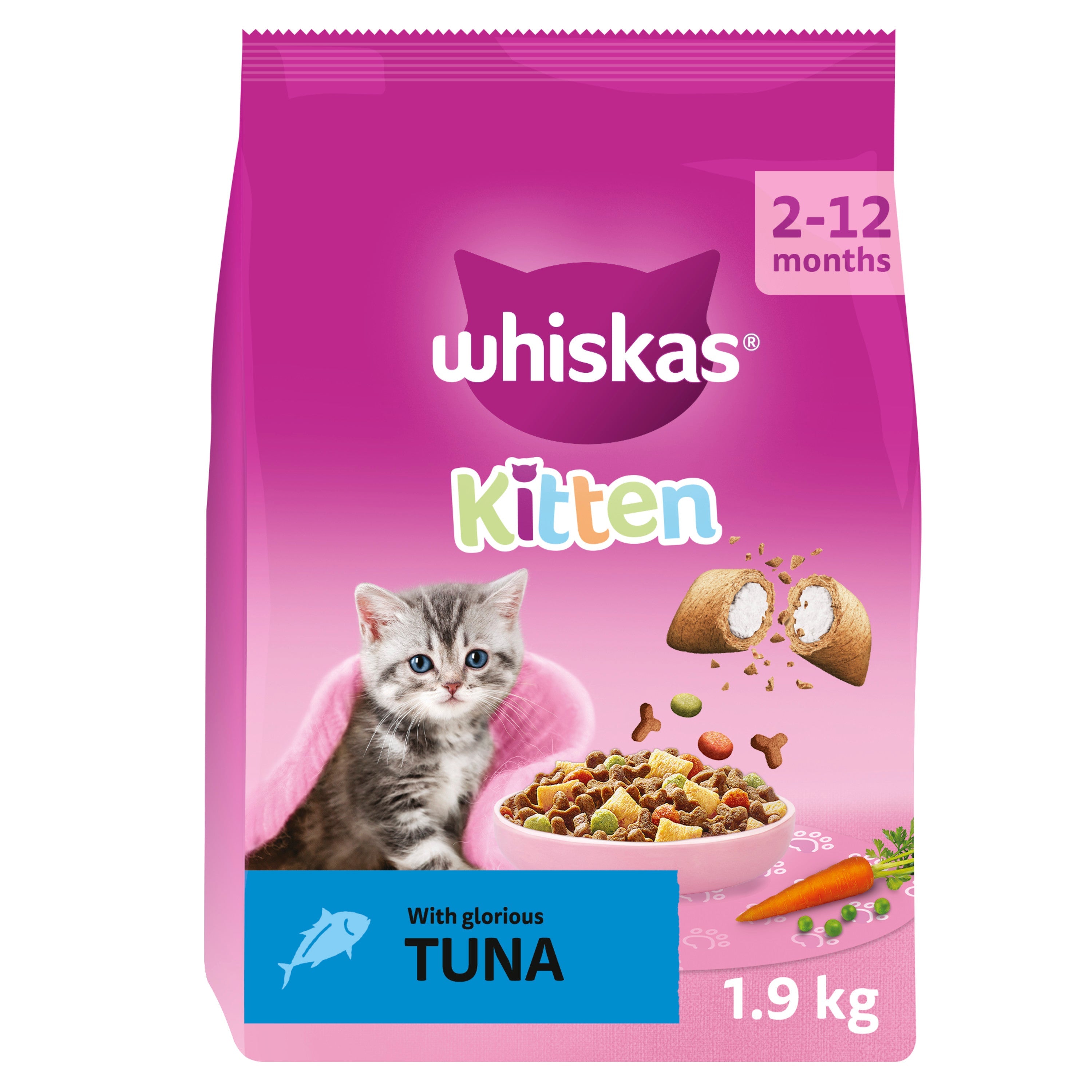 Whiskas Whiskas Tuna Kitten Dry Cat Food pet food packaging