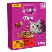 WHISKAS 1+ Complete Duo Meaty Combos Dry Cat Food with Lamb & Turkey
