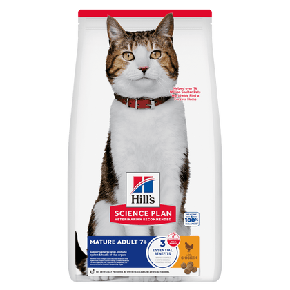 Hill's Science Plan Mature Adult 7+ Dry Cat Food - Chicken