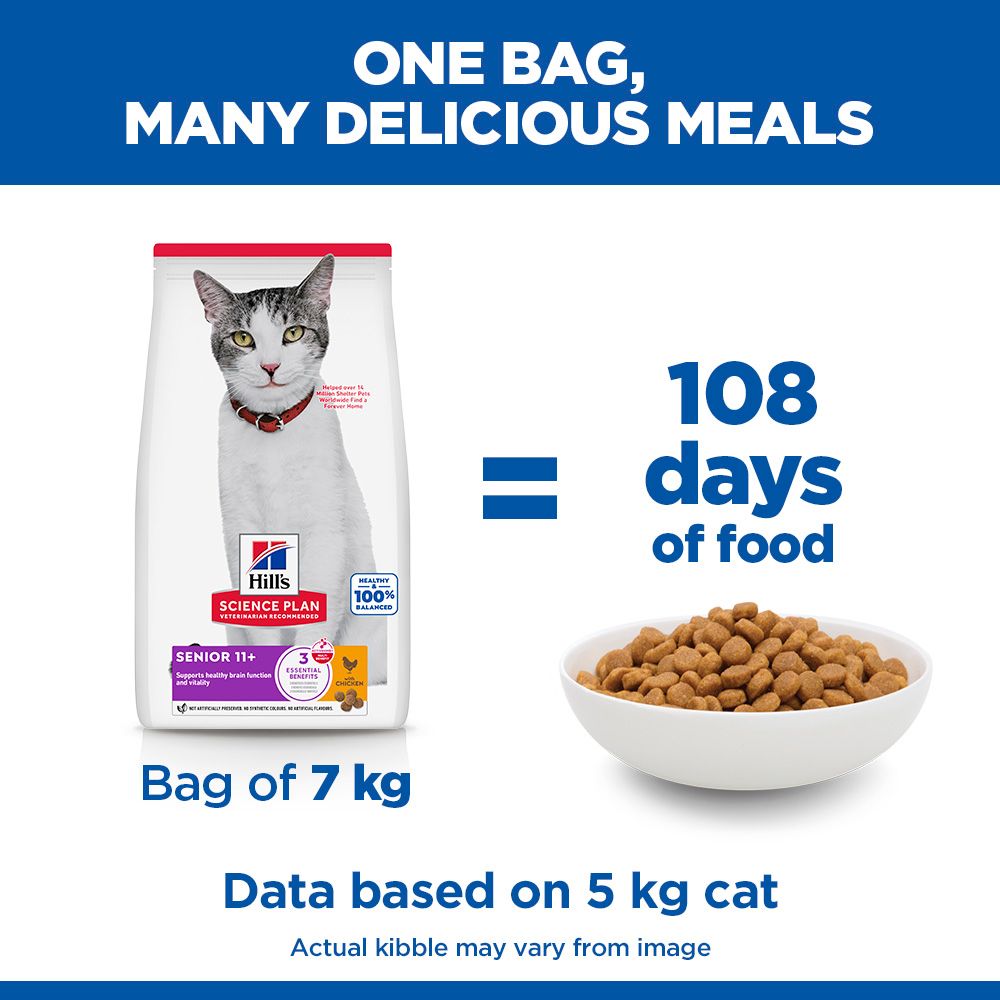 Hill's Science Plan Senior 11+ Dry Cat Food - Chicken