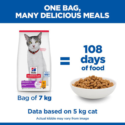 Hill's Science Plan Senior 11+ Dry Cat Food - Chicken