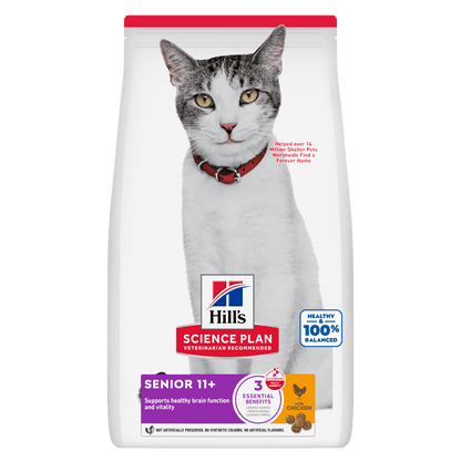 Hill's Science Plan Senior 11+ Dry Cat Food - Chicken