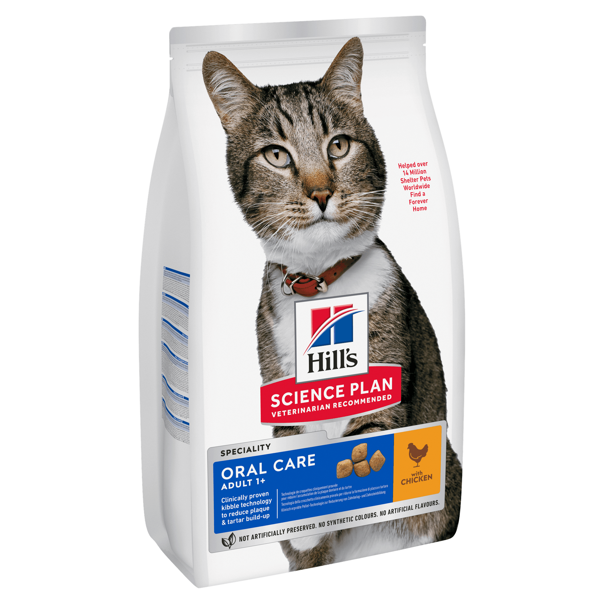Hill's Hill'S Science Plan Oral Care Chicken Turkey Adult Dry Cat Food pet food packaging