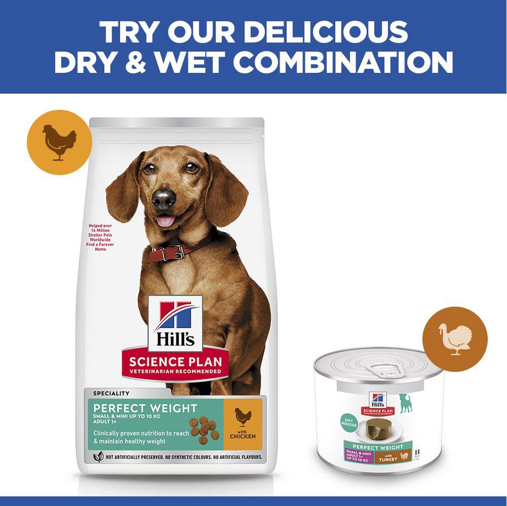 Hill's Science Plan Perfect Weight Adult Small & Mini Dry Dog Food with Chicken - 6kg