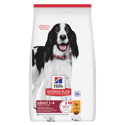 Hill's Science Plan Medium Adult 1-6 Dry Dog Food - Chicken