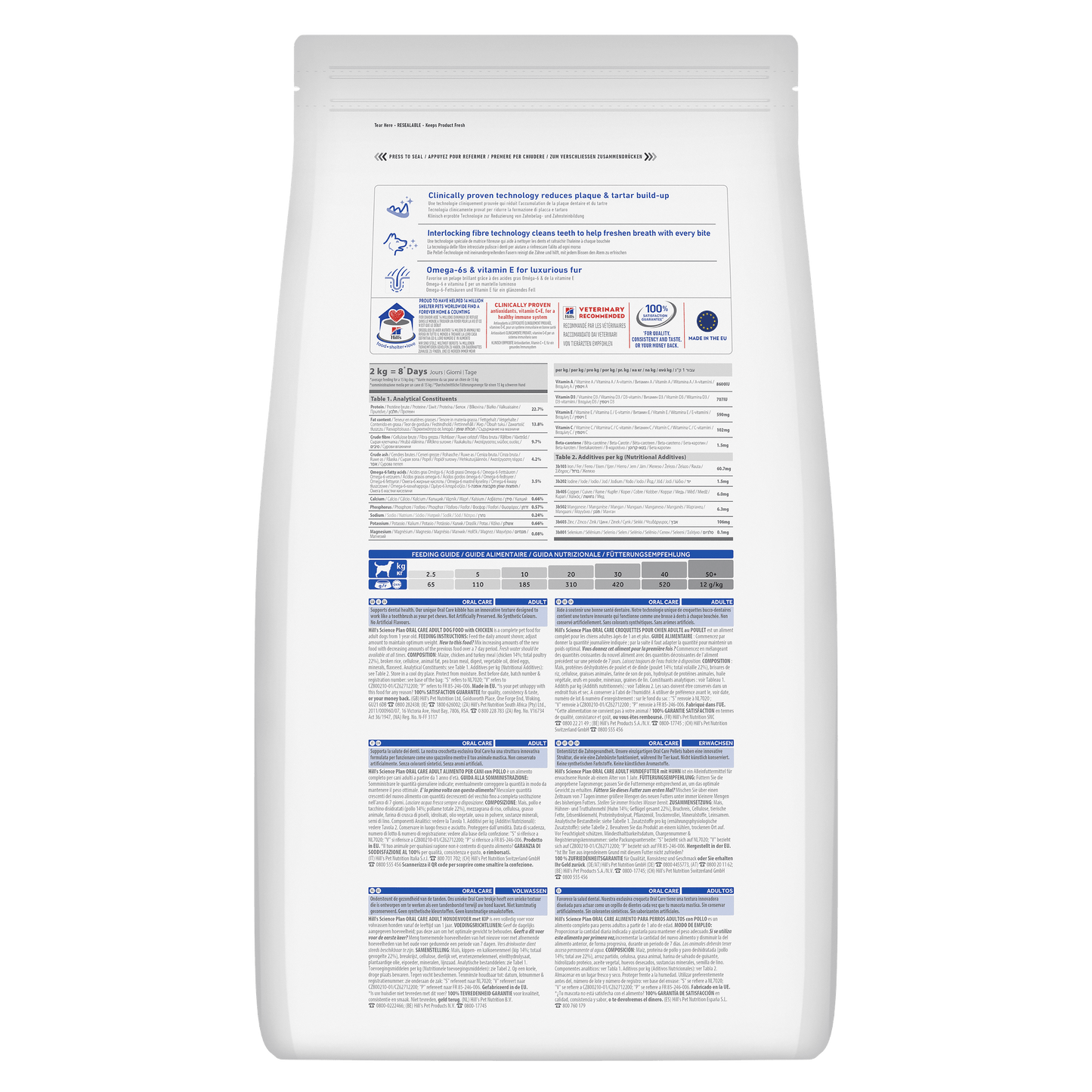 Hill's Science Plan Adult Oral Care Medium Dry Dog Food - Chicken