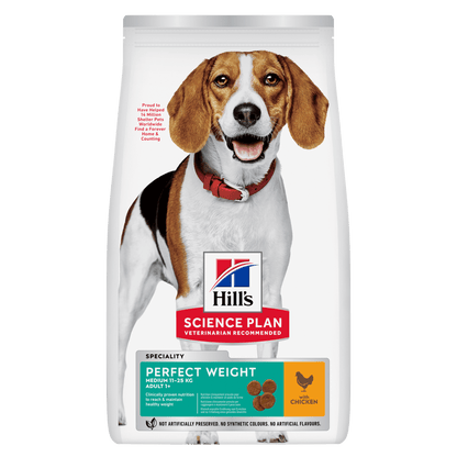 Hill's Science Plan Perfect Weight Medium Adult 1+ Dry Dog Food - Chicken