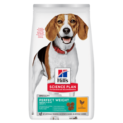 Hill's Science Plan Perfect Weight Medium Adult 1+ Dry Dog Food - Chicken