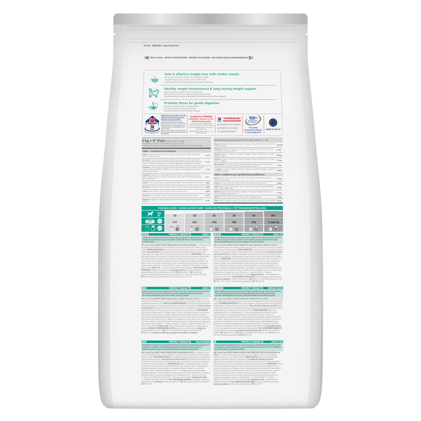 Hill's Science Plan Perfect Weight Medium Adult 1+ Dry Dog Food - Chicken