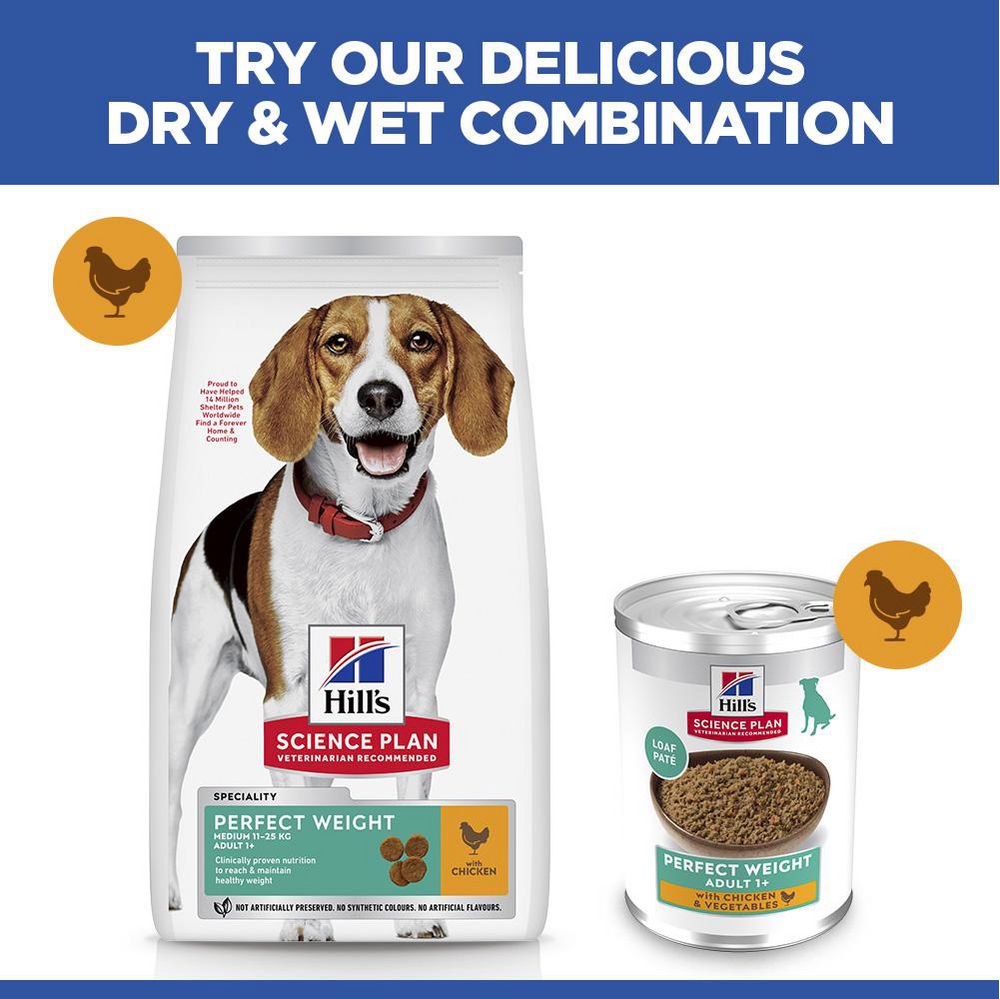 Hill's Science Plan Perfect Weight Medium Adult 1+ Dry Dog Food - Chicken