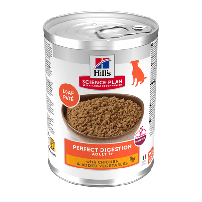 Hill's Science Plan Perfect Digestion Medium Adult 1+ Wet Dog Food with Chicken & Vegetables - 12 x 363g Can