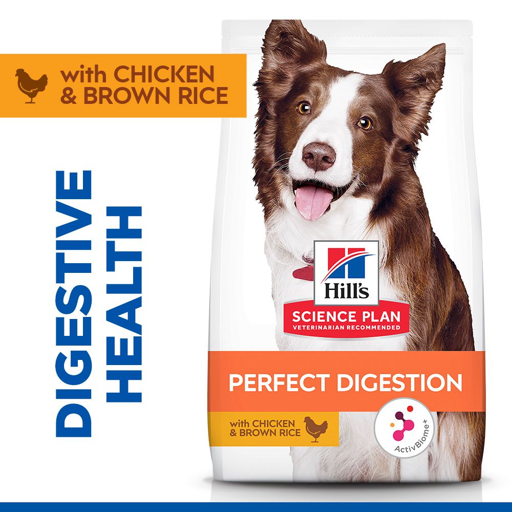 Hill's Science Plan Perfect Digestion Medium Adult 1+ Dry Dog Food - Chicken & Brown Rice
