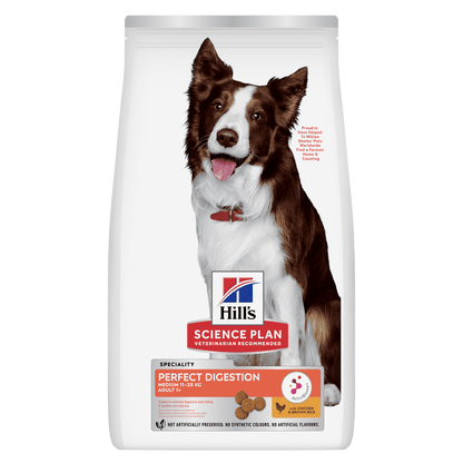 Hill's Science Plan Perfect Digestion Medium Adult 1+ Dry Dog Food - Chicken & Brown Rice