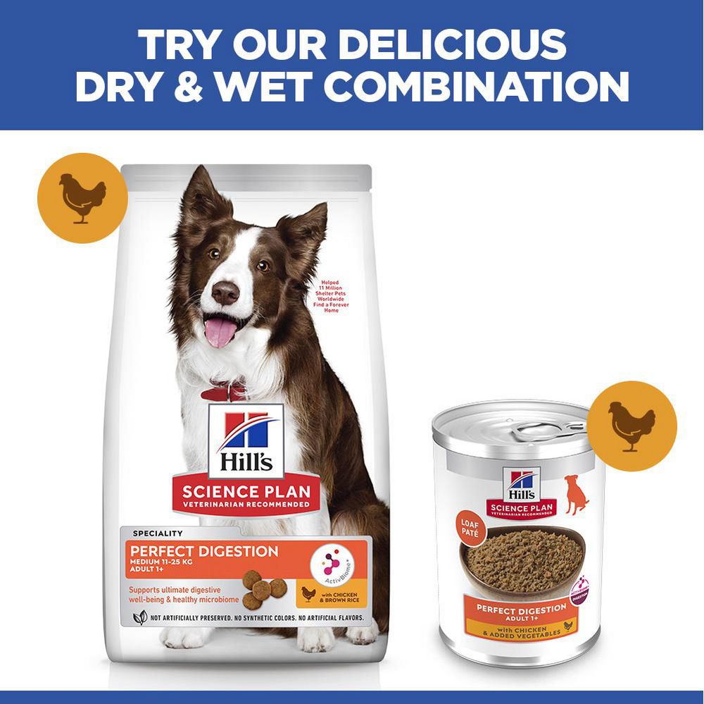 Hill's Science Plan Perfect Digestion Medium Adult 1+ Dry Dog Food - Chicken & Brown Rice