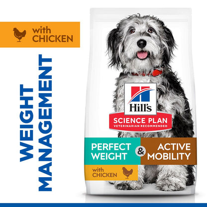 Hill's Science Plan Perfect Weight & Active Mobility Medium Adult Dry Dog Food - Chicken