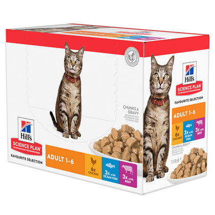Hill's Science Plan Adult Light Chicken, Beef & Ocean Fish Wet Cat Food