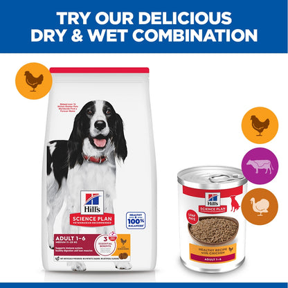 Hill's Science Plan Adult Wet Dog Food with Chicken, Turkey and Beef