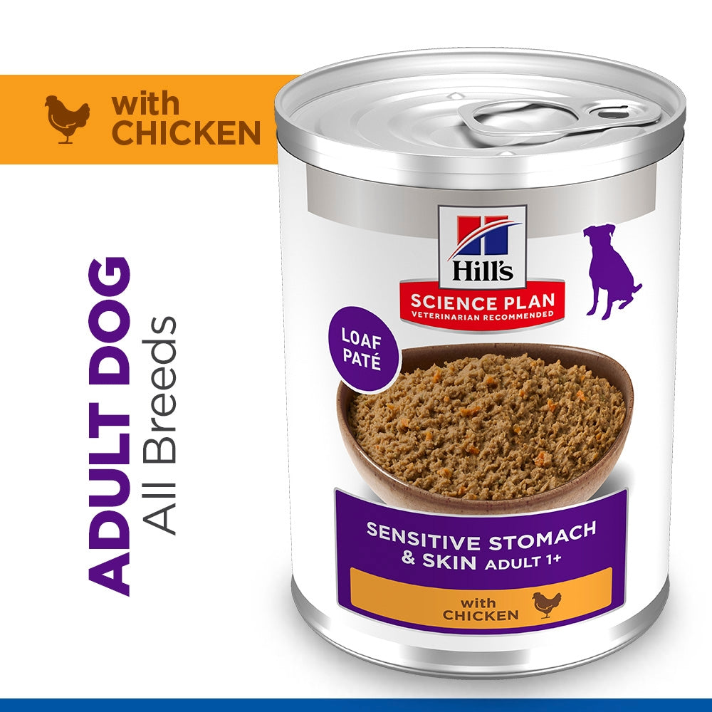 Hill's Science Plan Canine Adult Sensitive Stomach & Skin with Chicken Can Wet Dog Food