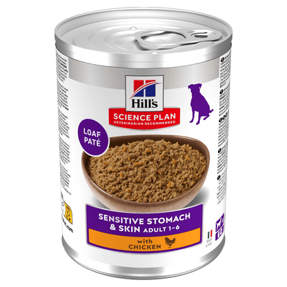Hill's Science Plan Canine Adult Sensitive Stomach & Skin with Chicken Can Wet Dog Food