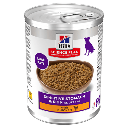 Hill's Science Plan Canine Adult Sensitive Stomach & Skin with Chicken Can Wet Dog Food