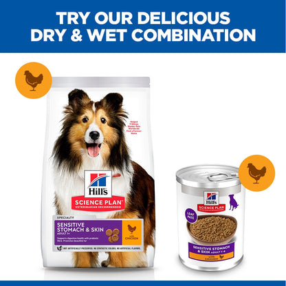 Hill's Science Plan Canine Adult Sensitive Stomach & Skin with Chicken Can Wet Dog Food