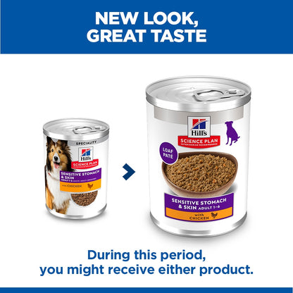 Hill's Science Plan Canine Adult Sensitive Stomach & Skin with Chicken Can Wet Dog Food