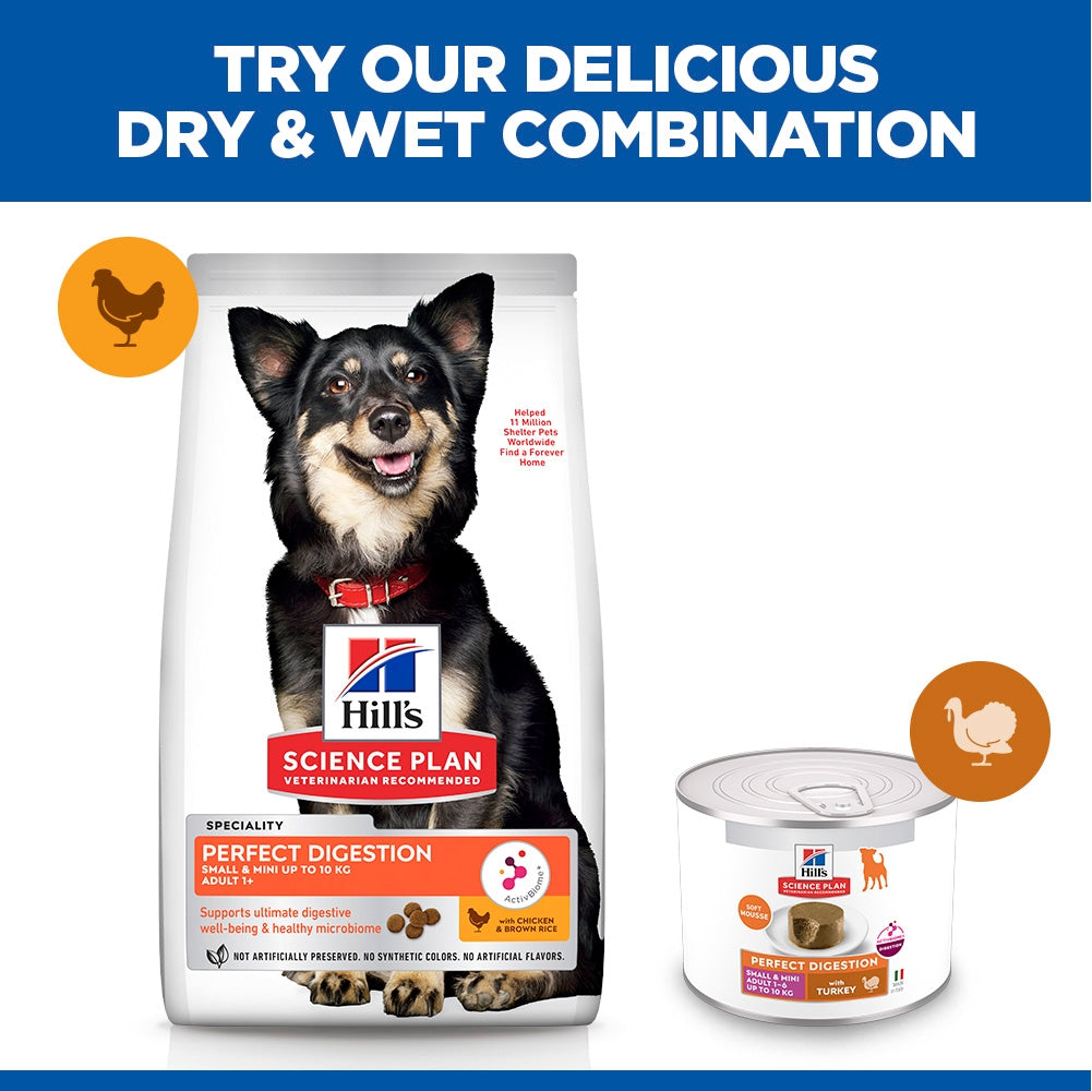 Hill's Science Plan Perfect Digestion Small & Mini Adult Wet Dog Food - Turkey