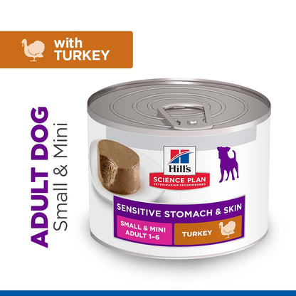 Hill's Science Plan Sensitive Stomach & Skin Small & Mini Adult Mousse with Turkey Wet Dog Food
