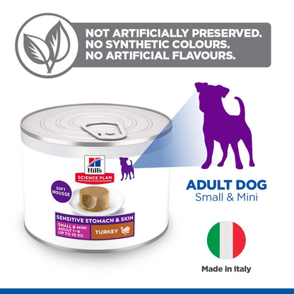 Hill's Science Plan Sensitive Stomach & Skin Small & Mini Adult Mousse with Turkey Wet Dog Food