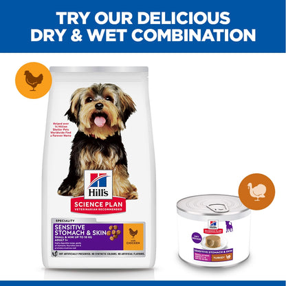 Hill's Science Plan Sensitive Stomach & Skin Small & Mini Adult Mousse with Turkey Wet Dog Food