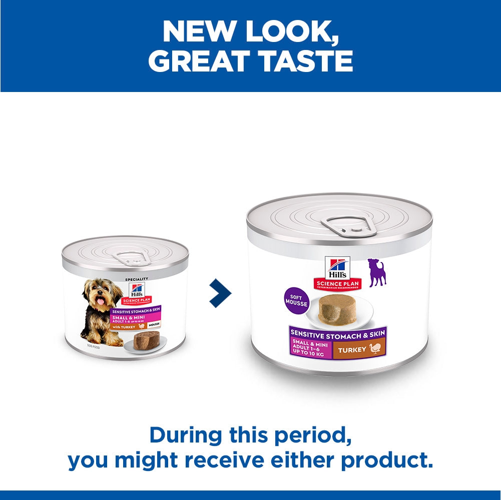 Hill's Science Plan Sensitive Stomach & Skin Small & Mini Adult Mousse with Turkey Wet Dog Food