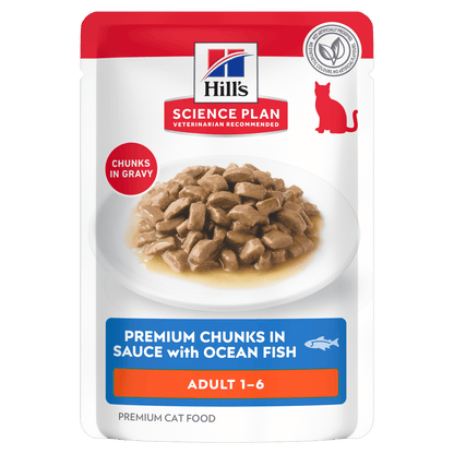 Hill's Science Plan Adult Wet Cat Food Premium Chunks in Sauce with Ocean Fish