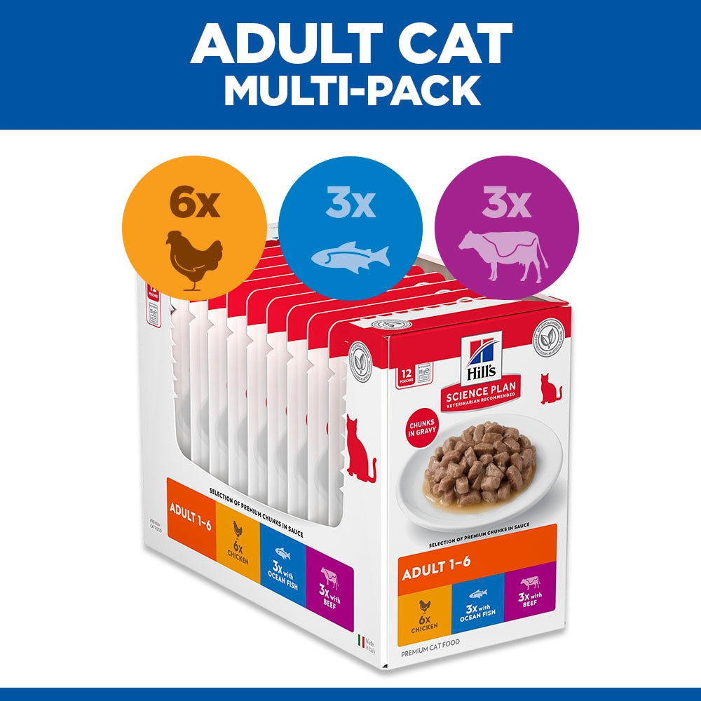 Hills Science Plan Feline Adult 1-6 Favourite Selection Pouches