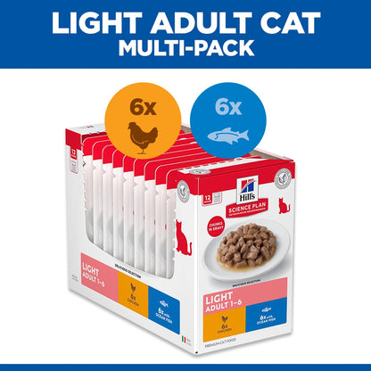 Hill's Science Plan Feline Adult Light Favourite Selection Pouches