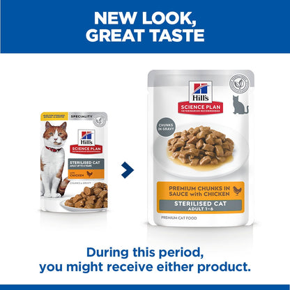 Hill's Science Plan Sterilised Cat Adult Wet Cat Food Multipack - Chicken, Salmon, Trout, Turkey