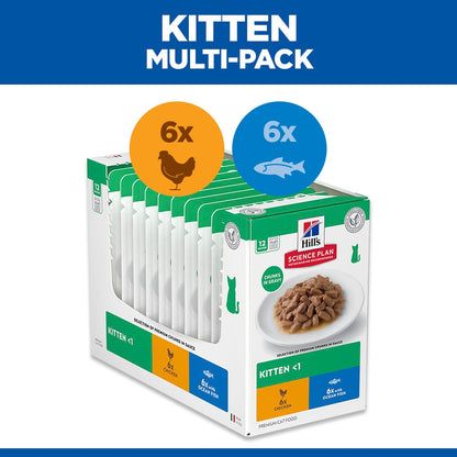 Hill's Science Plan Kitten <1 Wet Cat Food Pouches - Favourite Selection