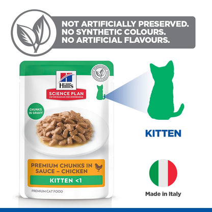 Hill's Science Plan Kitten <1 Wet Cat Food Pouches - Favourite Selection