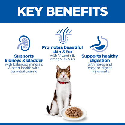 Hill's Science Plan Mature Adult Wet Cat Food Premium Chunks in Sauce with Chicken