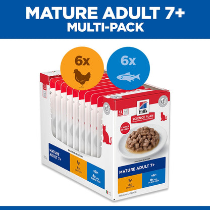 Hill's Science Plan Mature Adult 7+ Wet Cat Food Pouches - Favourite Selection