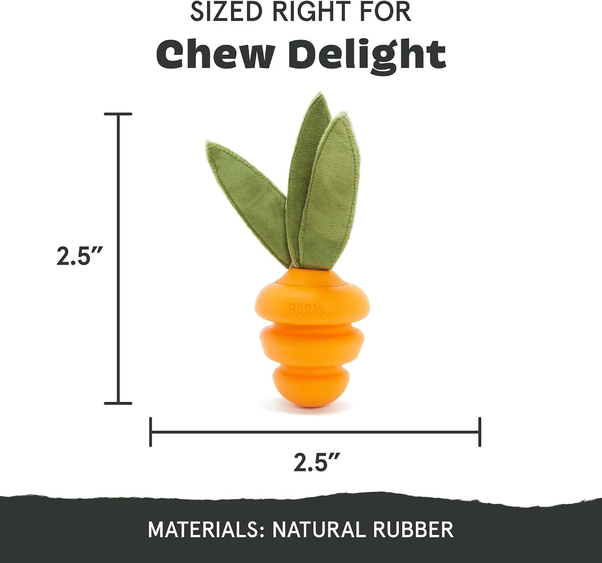 BARK Deep Roots Carrot Super Chewer Dog Toy