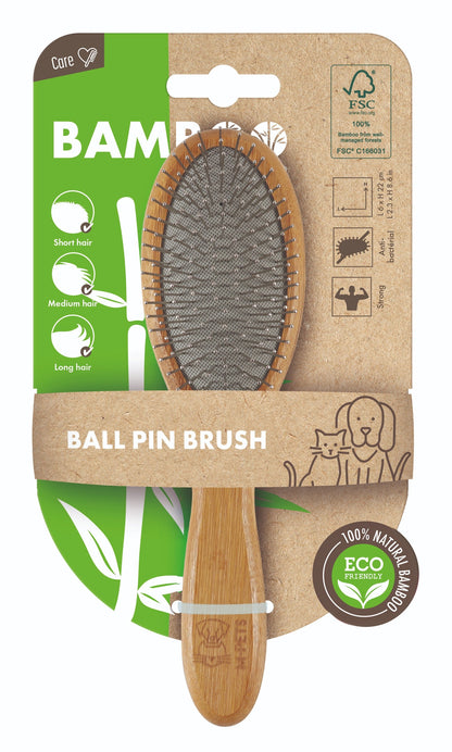 M-Pets Bamboo Ball Pin Brush for Dogs & Cats
