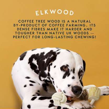 Elkwood Coffee Wood Ball & Chew Dog Toy