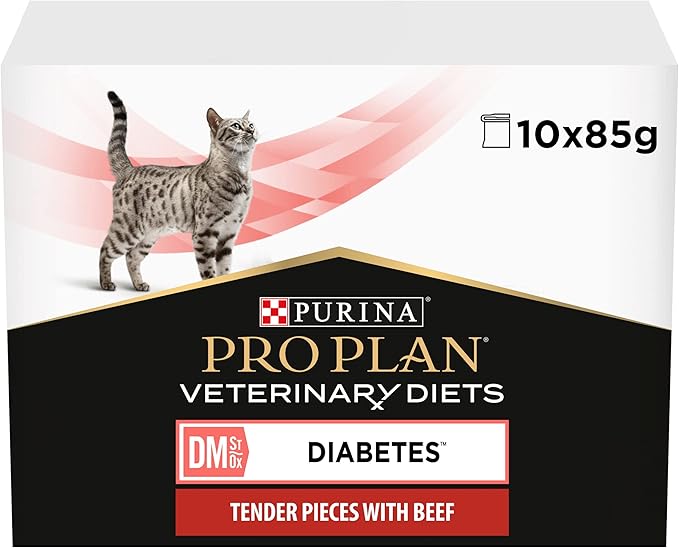 Pro Plan Pro Plan Veterinary Diets Dm Diabetes Management Beef Adult Wet Cat Food pet food packaging