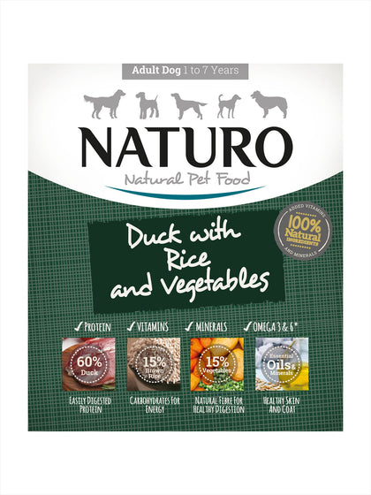 Naturo Adult Dog Food Duck & Rice With Veg Tray