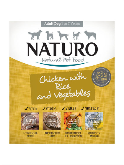 Naturo Dog Food Chicken & Rice With Veg Tray