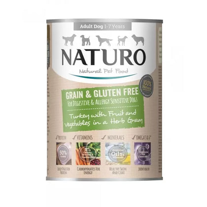 Naturo Adult Dog Food Turkey In Gravy Can