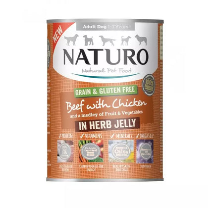Naturo Adult Dog Food Beef & Chicken In Jelly Can