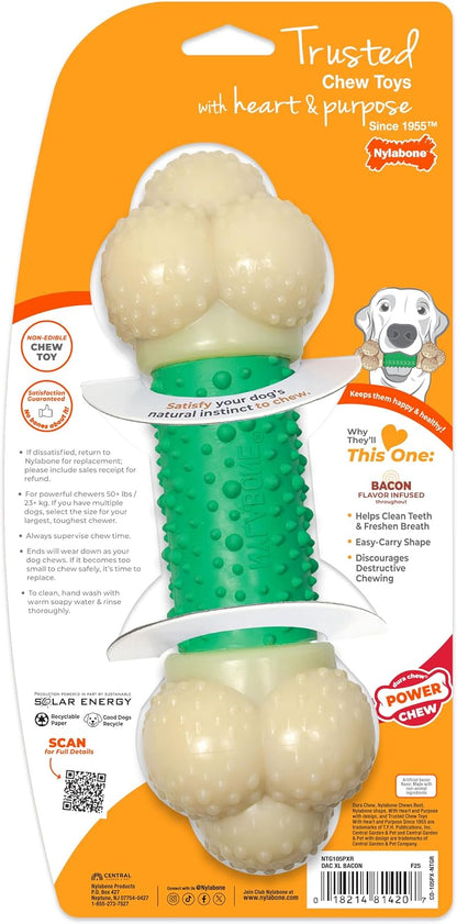 Nylabone Extreme Chew Double Action Bacon Dog Toy