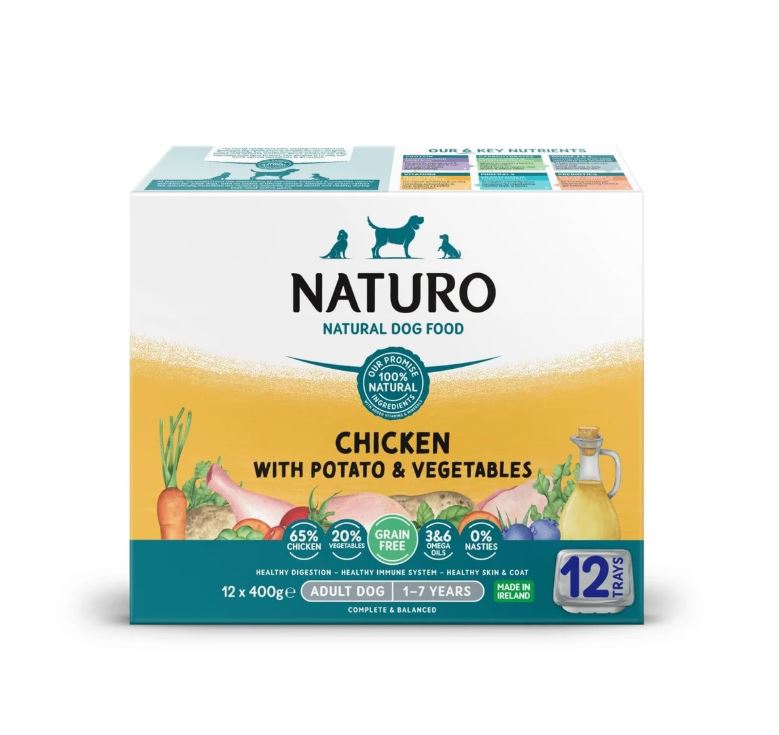 Naturo Adult Dog Food Grain Free Chicken Potato & Veg Tray