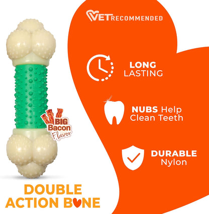 Nylabone Extreme Chew Double Action Bacon Dog Toy